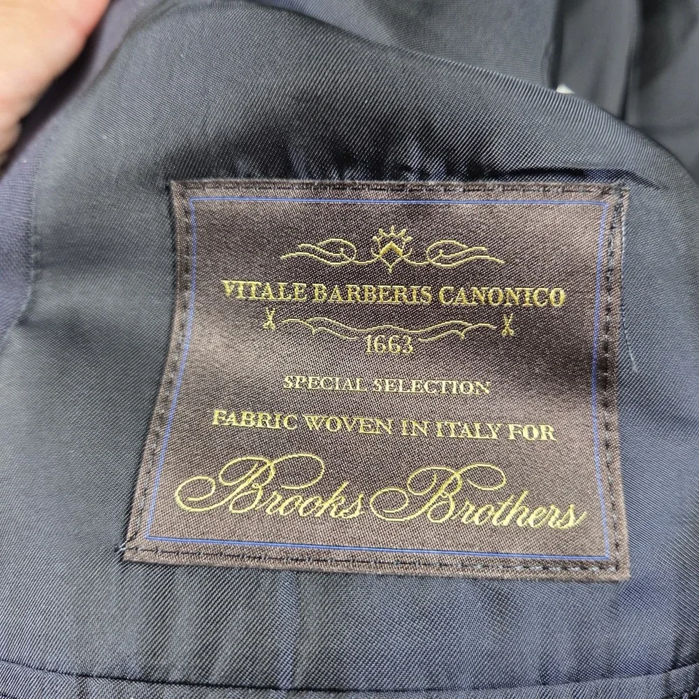 Brooks Brothers Blazer Navy Blue 48R Vitale Barberis Canonico Wool Italy